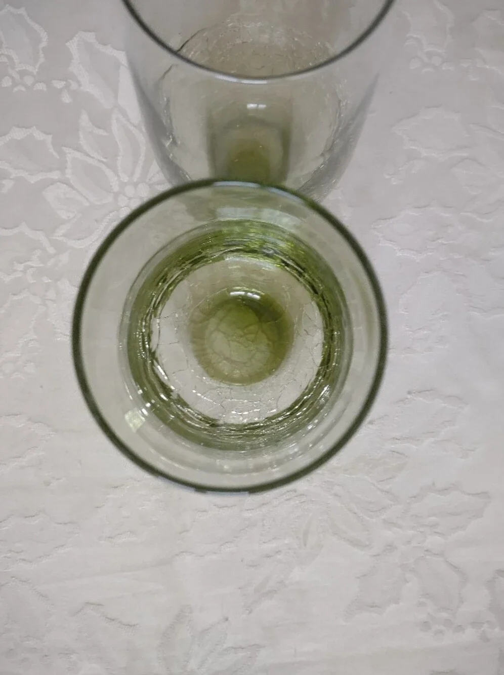 Olive Green Crackle Tall Flat Tumbler Glasses Pier 1